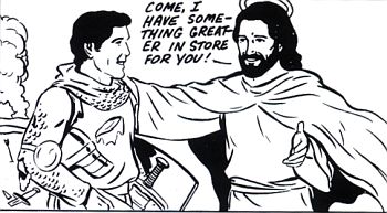 Jesus encouraging a young man to continue on!