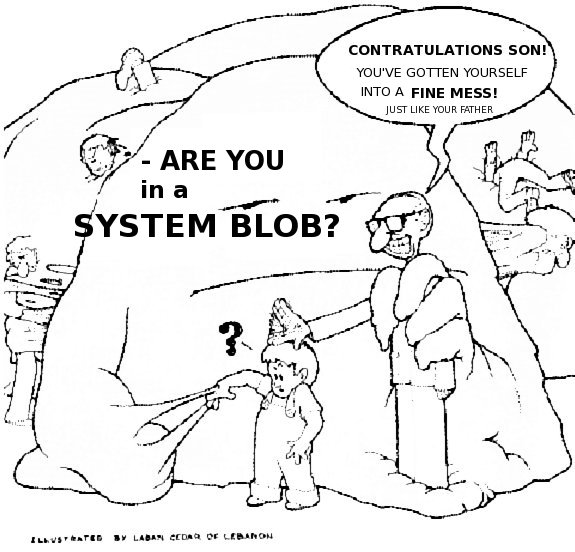 Father and son stuck in a system blob